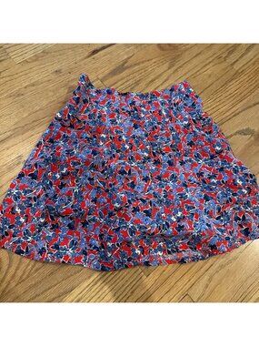 CREWCUT GIRLS SIZE 10 RED BLUE FLORAL SKIRT SKORT